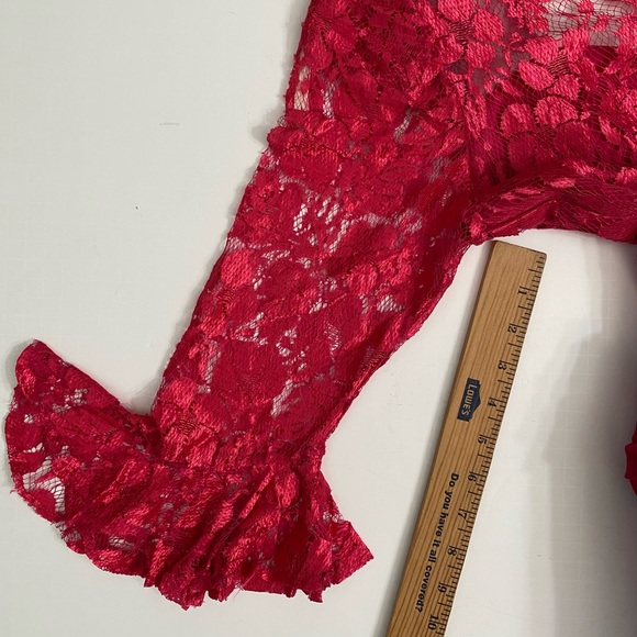 J.C. Penney Vintage 80s Pink Lace Satin Party Prom Dress size 11/12 - Picture 15 of 16